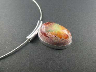 Feueropal Kettenanhänger (925er Silber)